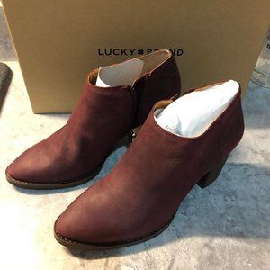 Lucky Brand Pamira Sugar Red Heeled Bootie NEW size 5 1/2